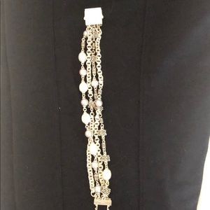Michael Dawkins silver and pearl bracelet 7.5 “